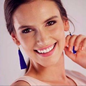 Blue tassel earrings